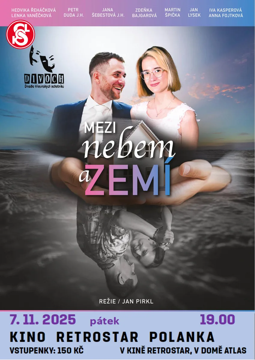 Plakát: Mezi nebem a zemí, DiVOch, 7. 11. 2025 v kině Retrostar